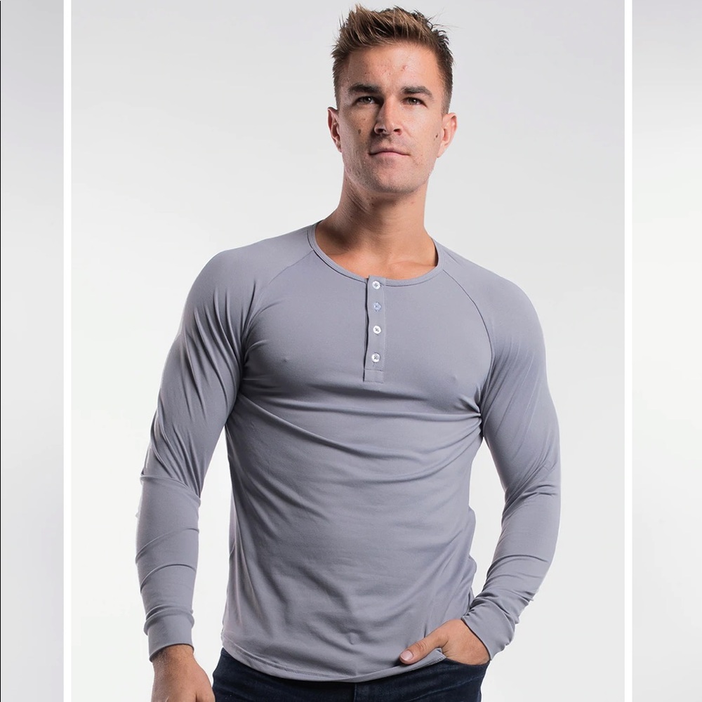 Barbell Apparel Scout Henley in slate - men’s size medium